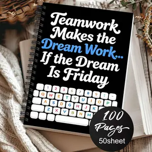 1pc Humorous Workplace-themed Notebook with A Keyboard Friday Style-Black Background with Colorful Keyboard Patterns.Record The Anticipation of Friday Mood.Weekly Notebook,Complaint Diary.Suitable for All Office Workers and Friends.5.5x8.3 Inch Notebook