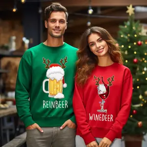 Winedeer Reinbeer Sweatshirts, Funny Couple Christmas Sweater, Christmas Sweatshirt, Couples Sweaters, Reindeer Sweatshirt, Matching Sweaters