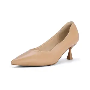 IDIFU IN3 Women's Pumps Kitten Closed Toe Heels Low Pointed Toe Heels Wedding Bridal Office Formal Work Prom Dress Shoes for Women Comfortable Dressy Trendy Cute Pumps Shoes