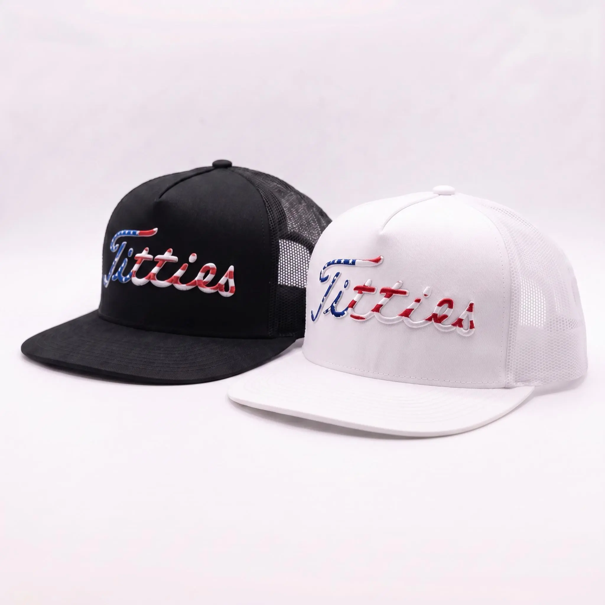 Funny Embroidered Flatbill Snapback Trucker Hat - Adjustable Cotton & Mesh Men's Casual Sports Outdoor Hat, Ideal for Gifts, Adjustable Outdoor Hat