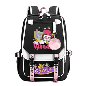 The Fairly OddParents Trendy Youth Backpack for Boys & Girls, Large Capacity Anime Aesthetic Laptop Backpack for Teens, Breathable Adjustable Straps, Aesthetic Must-Have Gift | 11.4''×18.1''
