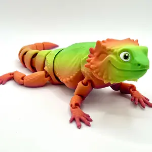 Articulating Bearded Dragon Figurine, Realistic Movements, Eco-Friendly PLA Material, 7 inch, Sensory Toy for Ages 13 and Up, by MatMireMakes