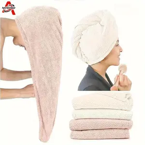 Women's 2-Pack Quick-Dry Hair Turban, Microfiber Super Absorbent Anti-Frizz Large Bath Towel Wrap Set