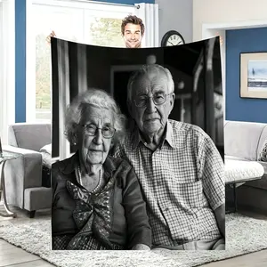 Custom  with Photo and Text Personalized Throw for Family Friends Dad Mom Christmas Halloween Birthday Wedding Unique Gift blanket hypnotic