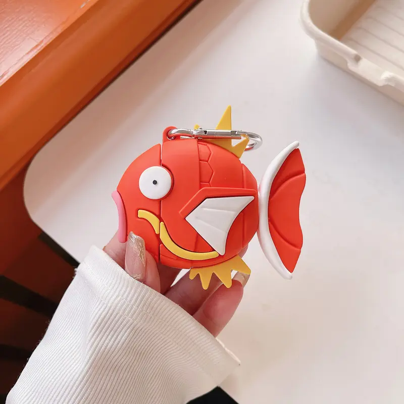 1 piece of Carp King earphone case, detachable tail, cute Fun Design wireless Bluetooth earphone case, drop resistant, durable and stylish accessory, suitable for AirPods 5/pro3/1/2/3/4/pro/pro2 (the shape may vary depending on the model)