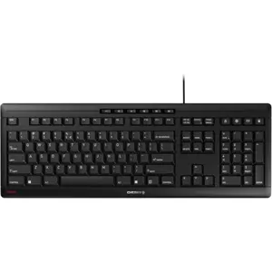 Cherry Stream Keyboard, Wired Keyboard for PC/Laptop, Whisper Quiet Silent Keys, Unique Typing Feel, Slim Design, SX Scissor Switches, USB-A, QWERTY, Black