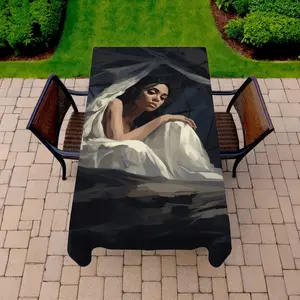 Conscious Sales C1TCLRGEI7VJS0 58 x 102 in. Cocooned Black Indoor & Outdoor Tablecloth for Home Decor