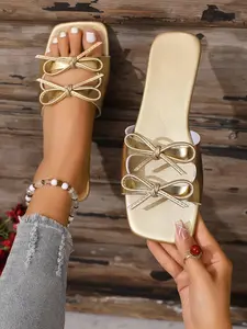 French Style Shoes with Bow Design, Elegant and Refined Atmosphere, Soft Beauty, Lazy Yet Luxurious Fashion, Classic French Shoe Element