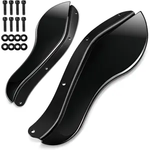 Amazicha Motorcycle Windshield, Fairing Air Deflectors Side Wings, Adjustable Wind Deflectors Compatible for Harley Electra Glide Street Glide Trike Glide 2008-2013, Black