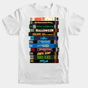 John Carpenter VHS Movies Stack T-Shirt Unisex Classic Fit 100% Cotton Printed Top for Summer Sweatshirt, Hoodie, Comfort Colors