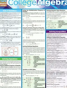 College Algebra QuickStudy Laminated Reference Guide (QuickStudy Academic)