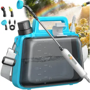 Garden Sprayer 2 Gallon, Electric Pump Sprayer with 3 Mist Nozzles, Rechargeable Handle, Telescopic Wand, Adjustable Strap, Water  Weed Sprayer for Lawn, Garden, Yard,