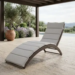 Sunsway Outdoor Lounger Chair with Foldable Wicker Frame By FOA