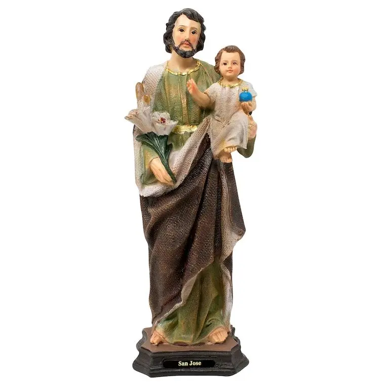 San Jose 12" Inches Tall  20255-12 Canvas-Texture Santo Estatua St Saint Joseph Brand New  Religious Decor Ornaments Patron Saint of Fathers