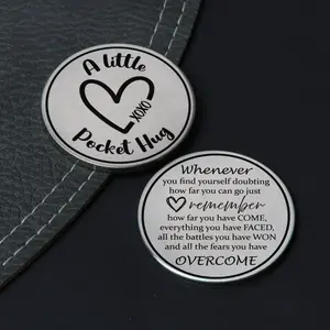 A Little Pocket Hug Coin (Overcome Quote) - Motivational Coin - Couples Coin - Gift for Him - Gift for Her - Self Love - Recovery Coin