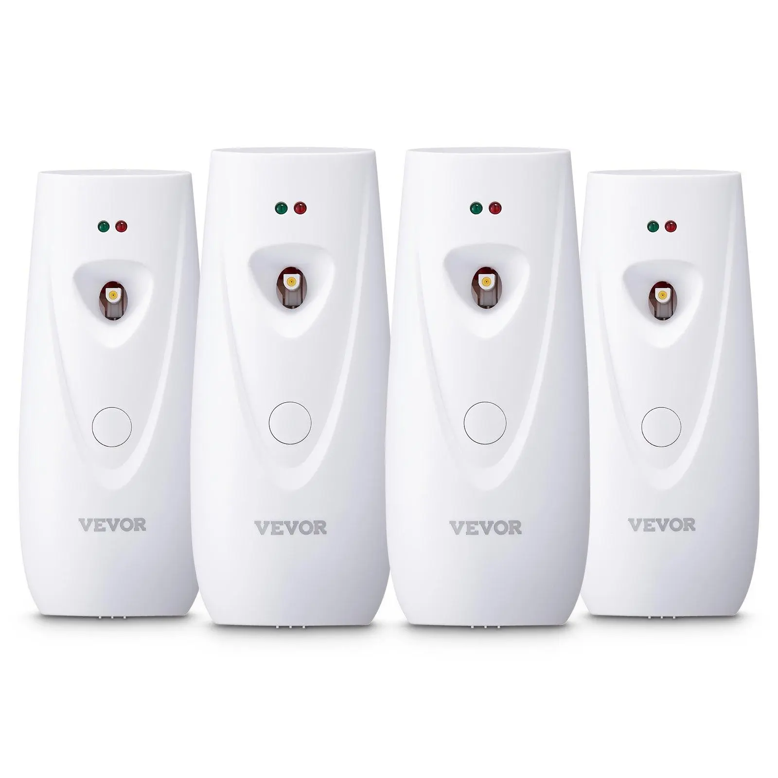 【SummerFinds】VEVOR 4-Pack Standard Size Automatic Fragrance Scented Air Freshener Spray Dispenser, 2.56 x 4.41 in, Wall Mounting or Free Standing, Battery Operated, Adjustable Settings for Home, Commercial Spaces, White
