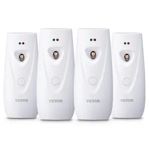 VEVOR Automatic Air Freshener Spray Dispenser,  , 4-Pack, Wall Mounted or Free Standing, Battery Operated, Multiple Time Settings for Home, Indoor, Bathrooms, Offices, Hotels, Commercial Places, White