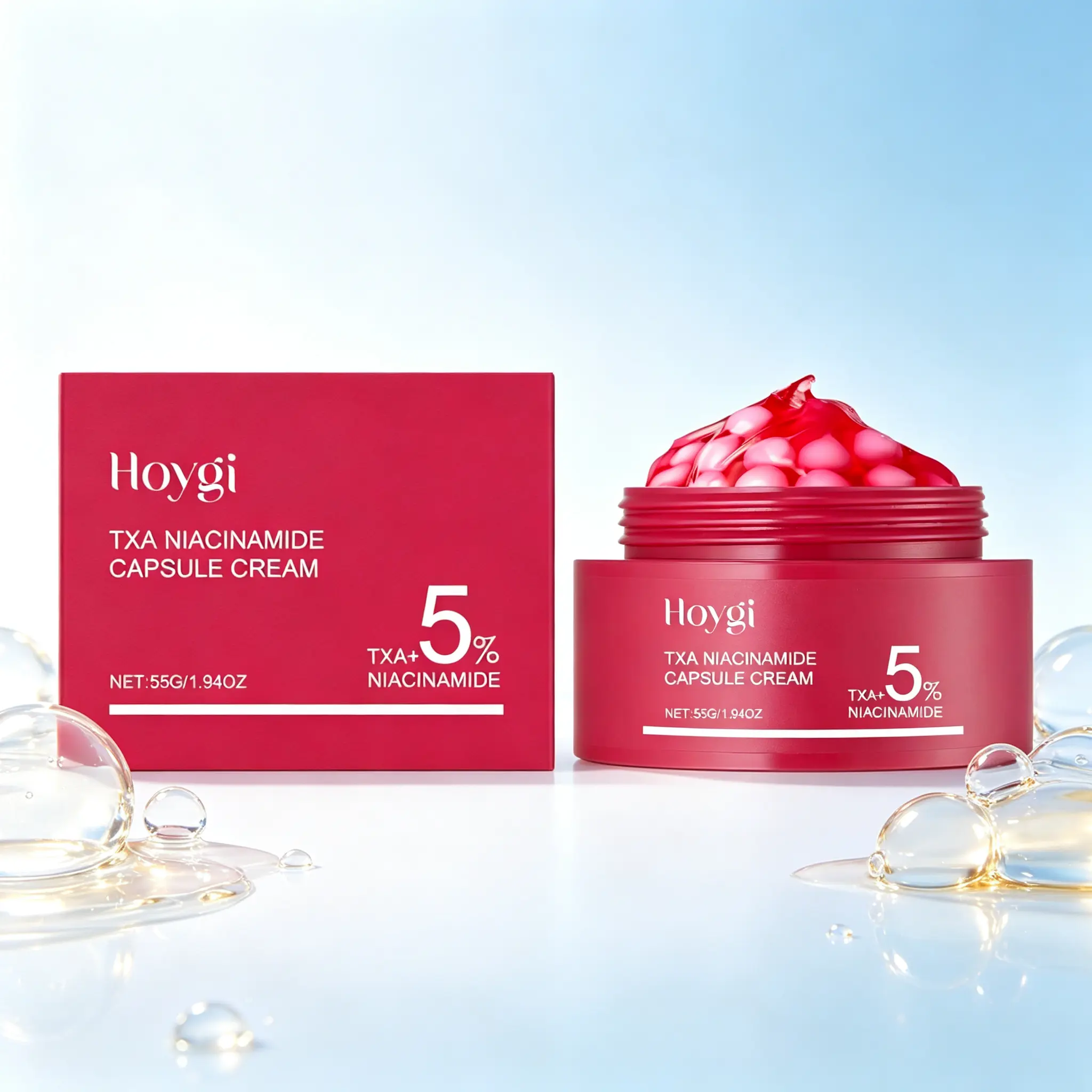 TXA Niacinamide Hydrating Capsule Face Cream 55g - Daily Gentle Skincare Moisturizer for Brightening, Radiant & Even-Looking Skin