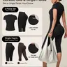 TIMEOFF Women's High Waist High Hip Cut Capri Leggings - 4-Way Stretch, Butt-Lifted, Seamless Breathable Polyamide Blend, Tummy Control, Non-Slip Elastic Waistband, No Ride-Up Slim-Fitting Workout Gear | Ideal for Yoga, All Seasons, From Gym to Errands, P