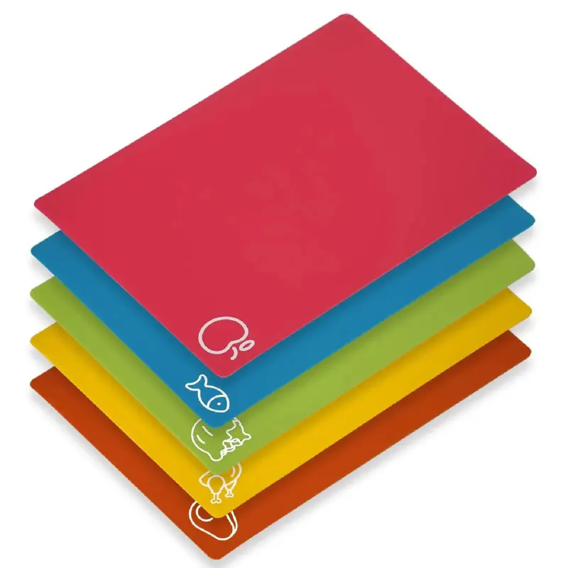 7 Pieces Flexible Cutting Boards, Plastic Cutting Boards for Kitchen, Non Slip Cutting Mat for Meat and Vegetables Portable Board Chopping 1