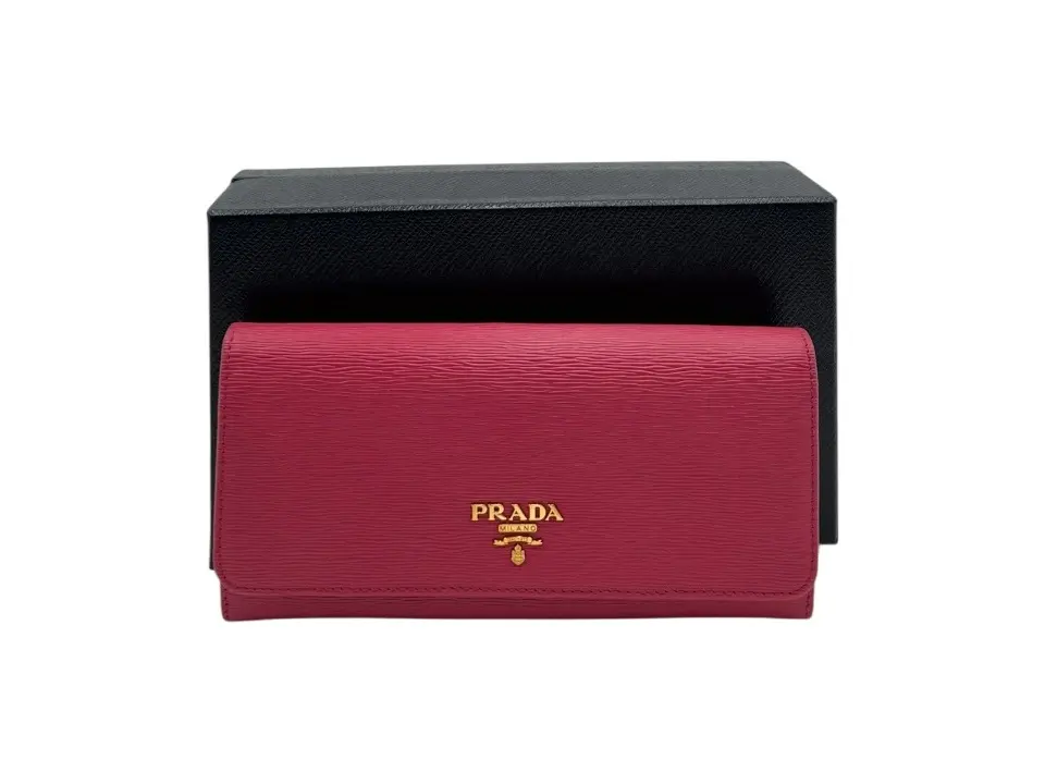 Pre-owned SAFFIANO LEATHER Small Leather Goods PRADA PINK WALLET WITH CARD HOLDER