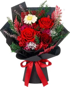 for Delivery, Preserved  Bouquets, Red Rose Birthday Gifts for Women Mom Her Wife Girlfriend Grandma, Real Forever Flower for Christmas Valentines Mothers Day Anniversary Romantic Night