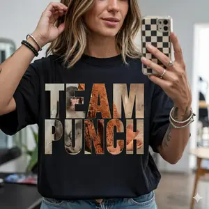 Team Punch Baby Monkey T-Shirt Sweatshirt Hoodie, Viral Meme Animal Tee