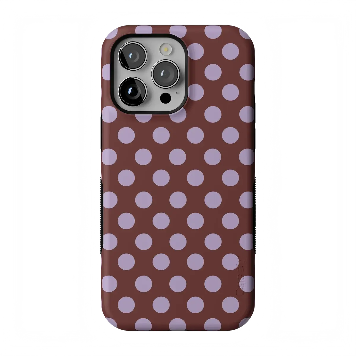 Casely iPhone 14 Pro Case | Spotted in SoHo | Burgundy Polka Dot | Bold Protective Design | Compatible with MagSafe