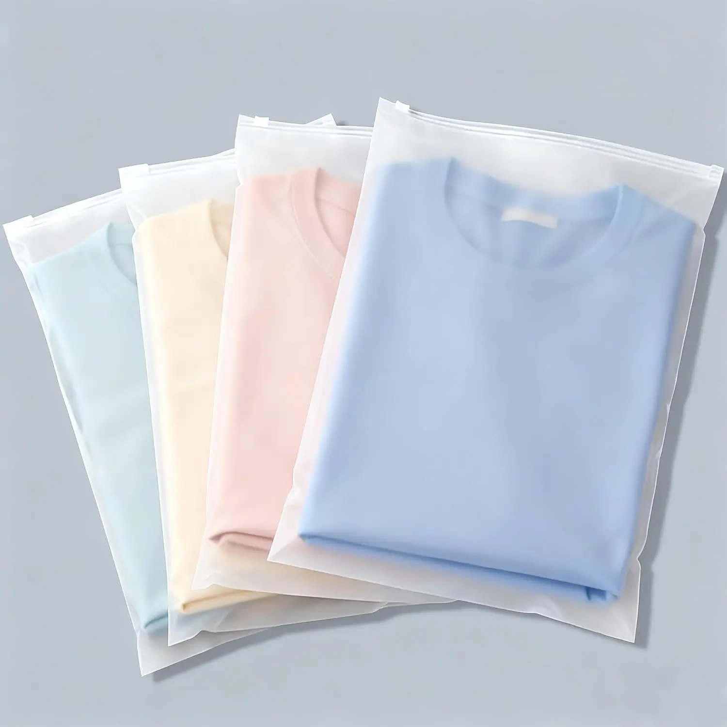 100 Pack 10 x 13 Inch Clothes Packaging Bags for Shipping, Plastic Frosted Zipper Slider Bags without Vent Hole for Clothing, T-shirt, Travel Storage, Small Business