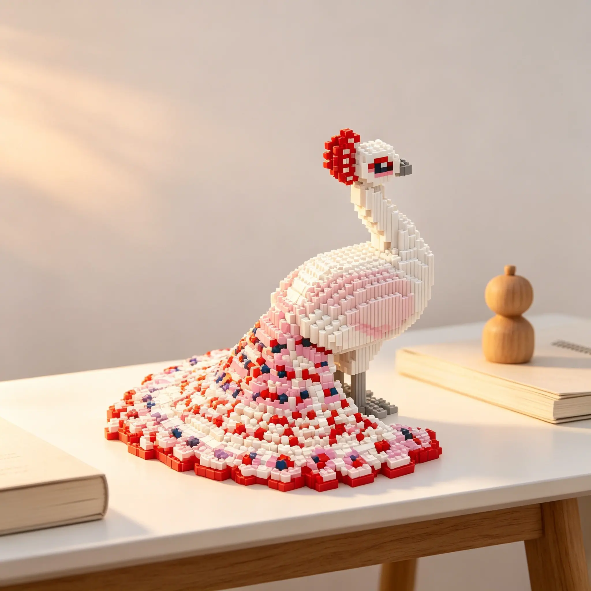 Creative Peacock 3D Interlocking Puzzle Building Blocks Decoration, DIY Construction Puzzle, Home Office Bookshelf Decor, Party Tabletop Display, Ideal Gift, Art Puzzles