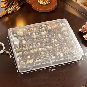 56-Compartment Transparent Plastic Storage Box, Diamond Painting Organizer, Jewelry Container with Dividers, Beads, Earrings, Seeds, Craft Supplies