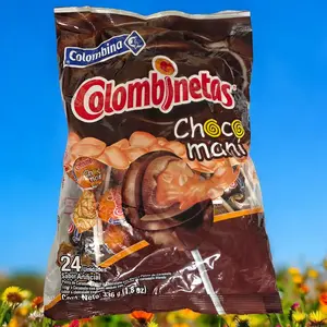 Colombina Bon bon bum Choco Mani 384g 24Unit Bubble gum Pops - Elegant Packaging for Parties and Gatherings - Snack
