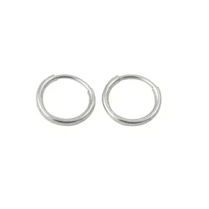 Sterling Silver Tiny Mini Plain Sleeper Hoop Huggie Earrings
