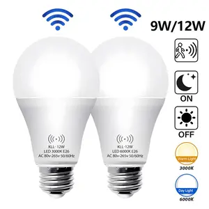 Kasotile Motion Sensor Bulb, Light 9w/12w LED Screw Ball Bulb, Direct Use, Energy Saving, Full Hall Illumination