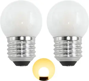 Night Light Bulbs G40 LED Light Bulb E26 Base 1.5W (15W Equivalent), 2700K Warm White Small Light Bulb,150LM Low Wattage E26 LED Bulb for Refrigerator, Appliance , Frosted Glass CRI 90+, 120V, 2 Pack