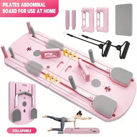 8-in-1 Collapsible Multifunctional Stretch Board Home Gym Kit - Adult PP Plastic Home Exercise Equipment, Safe, Deformation-Resistant, Stable Design, Resistance Bands, Compact and Easy to Store, Housewarming Perfect Gift