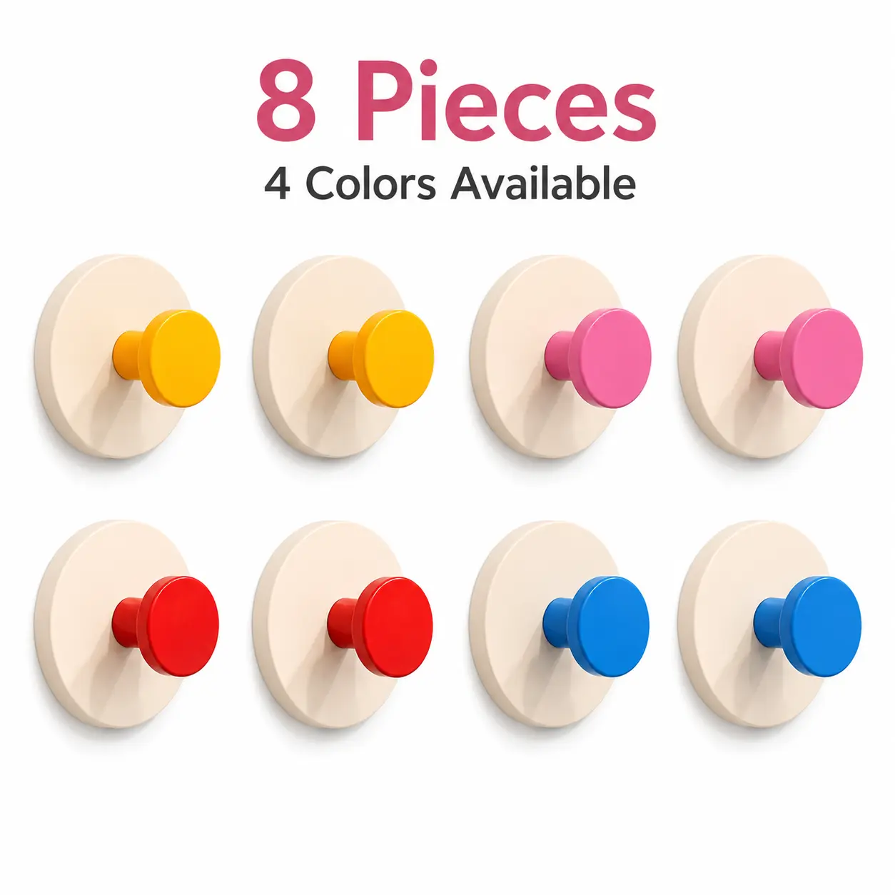 8 PCS Hangable Dopamine Decor Suction Cup Hooks - Heavy-Duty, Waterproof, Removable, No-Drill Damage-Free Hangers, Reusable Home Organizer | HomeTok Trending Lease-Friendly Rental Hack, Mood-Boosting Apartment Essential for Towels, Clothes, Utensils