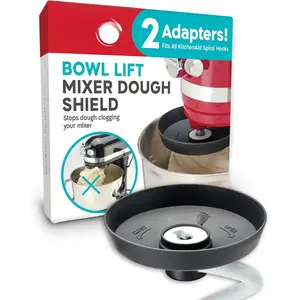 Spiral Dough Hook Shield For  Mixer-Prevents Dough from Clogging Your Bowl Lift Mixer- Compatible With  Dough Hook. (With 2 Adapters-Fits  KA Spiral Hooks)