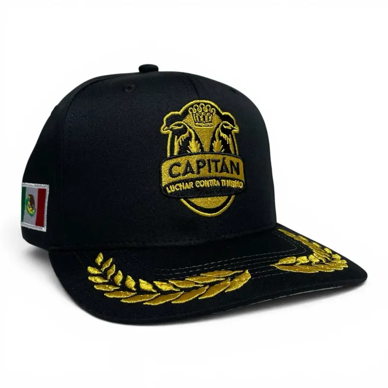 Mexico Flag Capitán Chicano Embroidered Snapback Flat Brim Baseball Cap