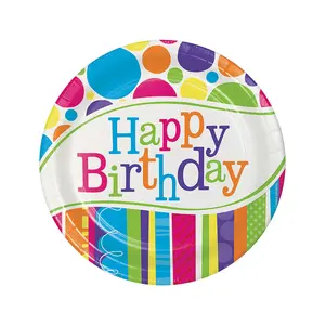 Bright & Bold Birthday Paper Dinner Plates - 8 Ct.