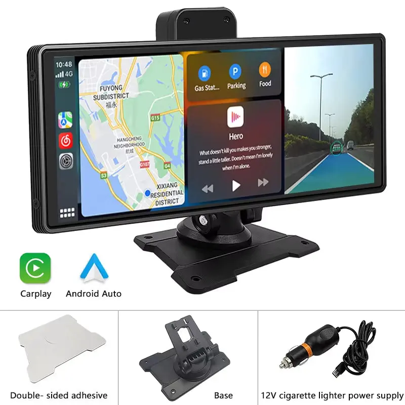 10.26" Wireless Carplay Car Stereo | 1080P Backup Camera & Android Auto