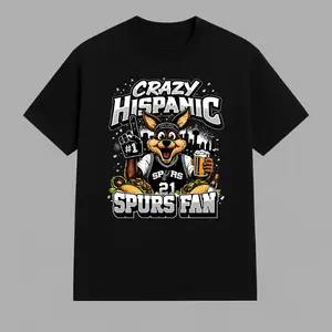 Crazy Hispanic Spurs Fan T-Shirt Funny Basketball Fan Graphic Tee Fiesta Style Streetwear Unisex Sports Shirt Gift for Fans