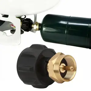 Brass Interface Adapter, QCC1 to POL One Pound Gas Cylinder Inflatable Adapter, Overcurrent Protect, Kitchen Fixture Accessories, Resistant to Abrasion