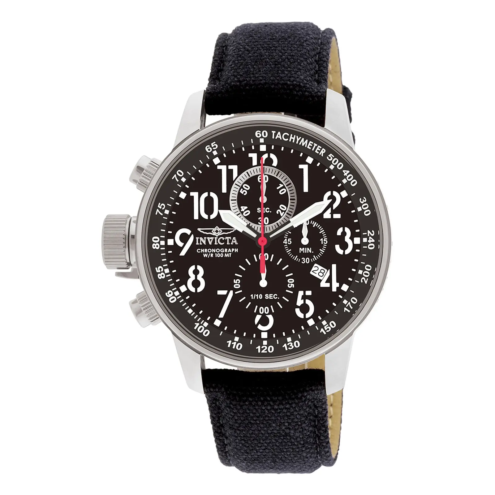 Big Bold Invicta Men's I-Force Lefty Chronograph Watch - 46mm Black Dial Steel-Case Heavy Sporty Statement Wristwatch