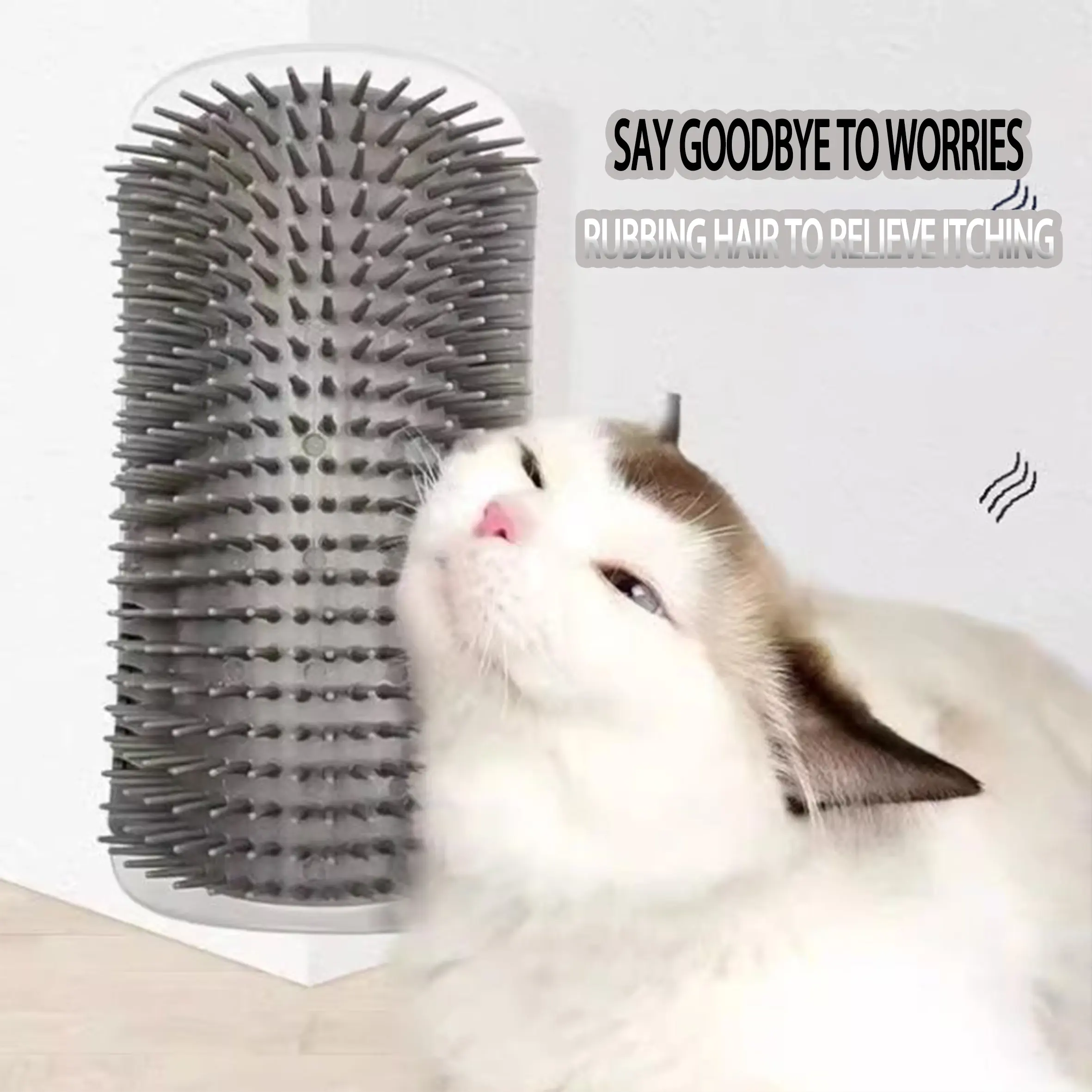 Cat toys, cat scratchers, corner hair scraping artifact, cat scratching board, no dandruff face scratching, pet supplies Self-Grooming Catnip Scratcher Brush