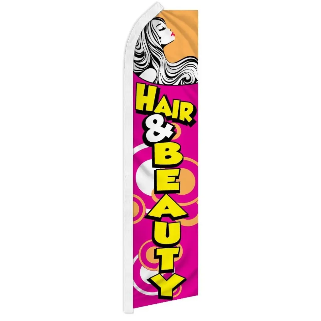 Hair & Beauty Festival Banner - 11.5ft x 2.5ft Synthetic Polyester Fabric, Weather-Resistant, Windproof, Easy-Install Free-Flying Flag, Outdoor Display Backdrop for Home Party Festive Decor Supplies