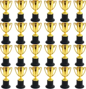 4 In Plastic Gold Mini Trophies (24-Pack) for Kids, Party Favors, Sports Competitions Rewards and Props