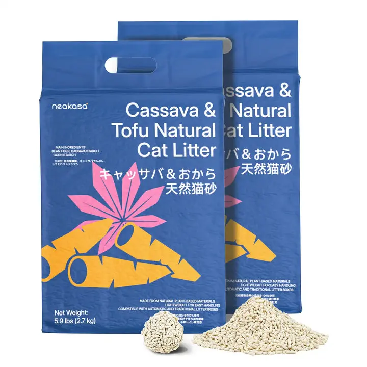 Neakasa Cassava & Tofu Blend Cat Litter | Fast Clumping, 99.9% Dust-Free, Natural Odor Control