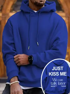 Romantic Casual Fitted Sweatshirt, Just Kiss Me Design, Loose Fit &, Daily Wear for Fall/winter Season