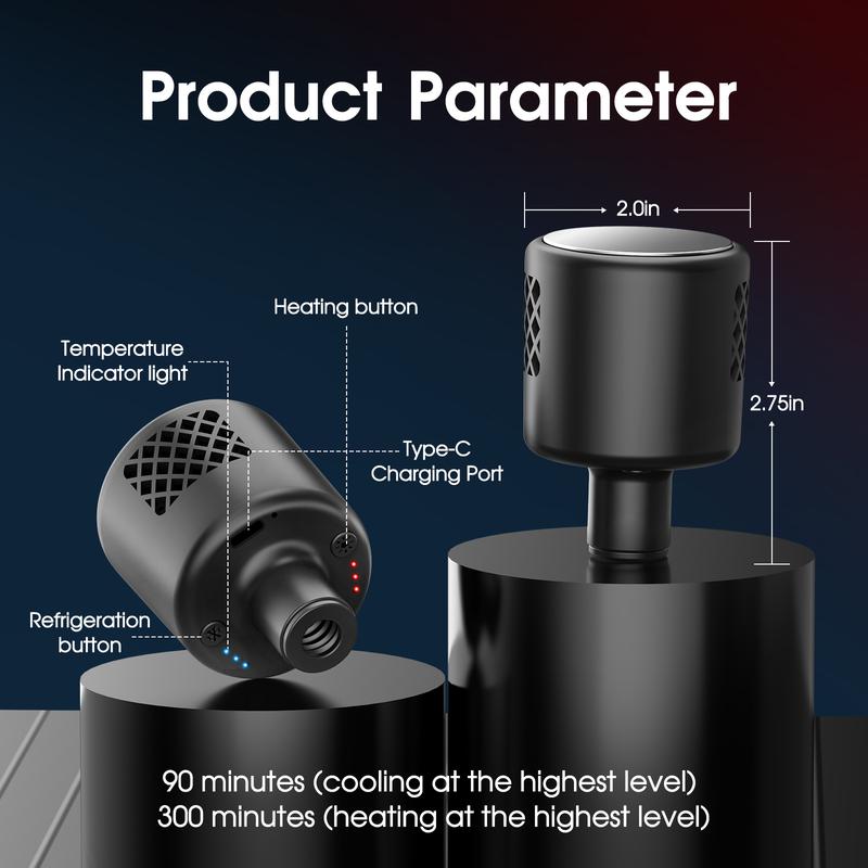 AERLANG Massage Gun with Heat and Cold Deep Tissue Percussion Massager for Pain Relief 7 Interchangeable Heads & LCD Display Travel-Friendly Gift